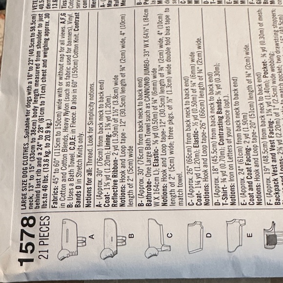 Simplicity Dog Coat Pattern - Red, Yellow, Gray - Picture 5 of 5